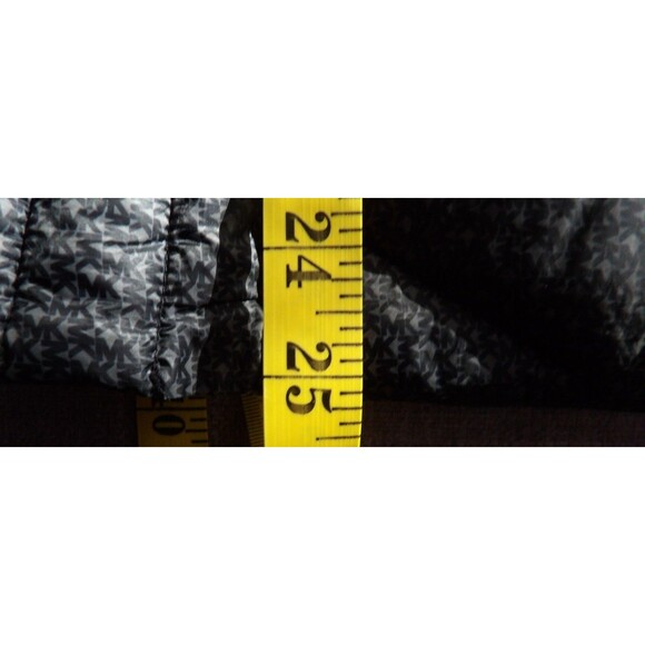 Michael Kors Packable Puffer Jacket Coat Hooded Signature All Over Print Medium - Picture 13 of 16